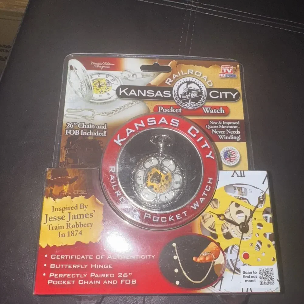 Railroad POCKET WATCH Kansas City Limited Edition COA Jesse James New